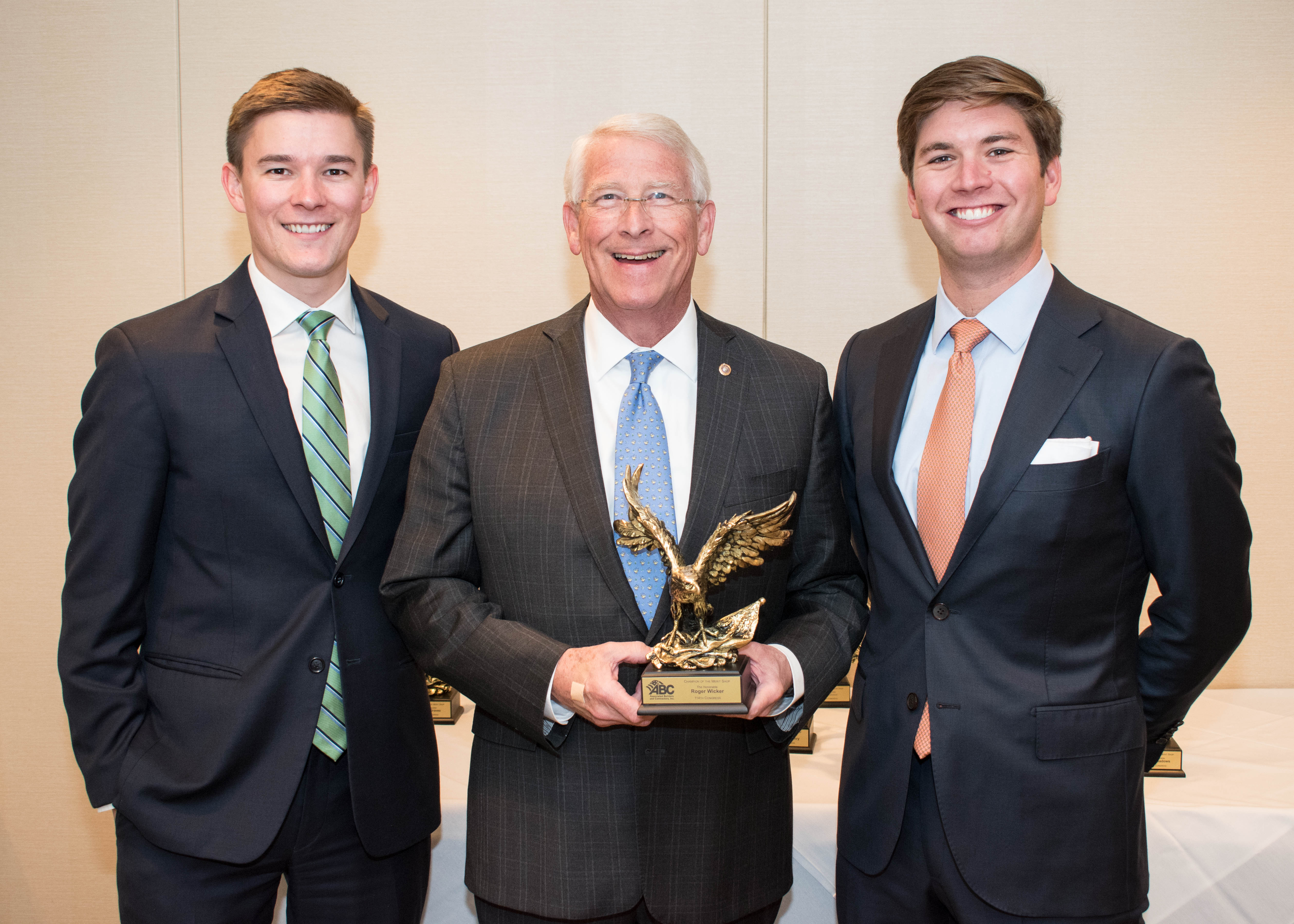 Wicker Receives Associated Builders and Contractors’ Award