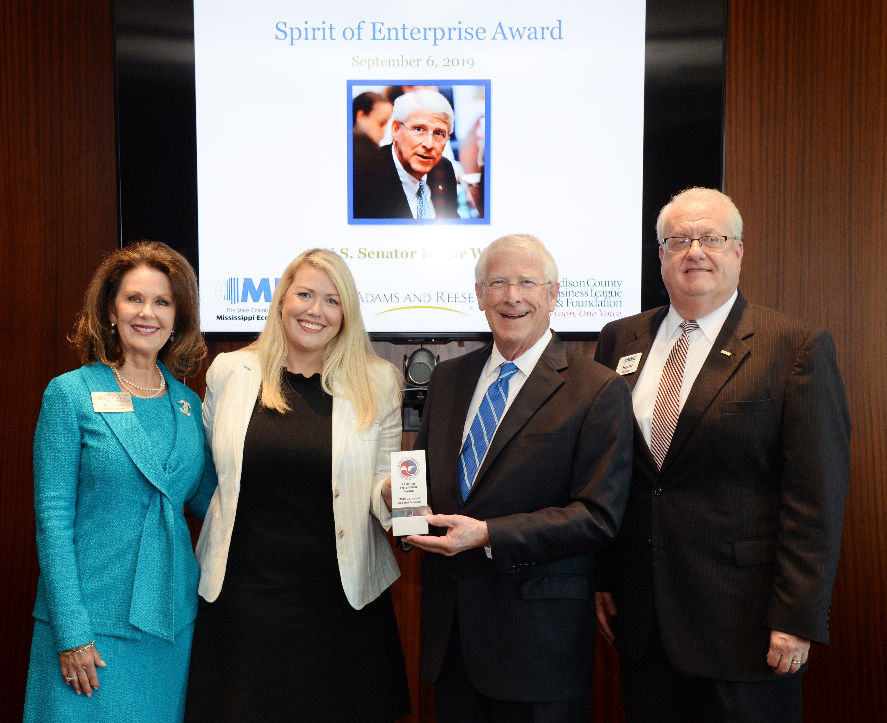 Wicker Receives U.S. Chamber ‘Spirit of Enterprise’ Award in Ridgeland