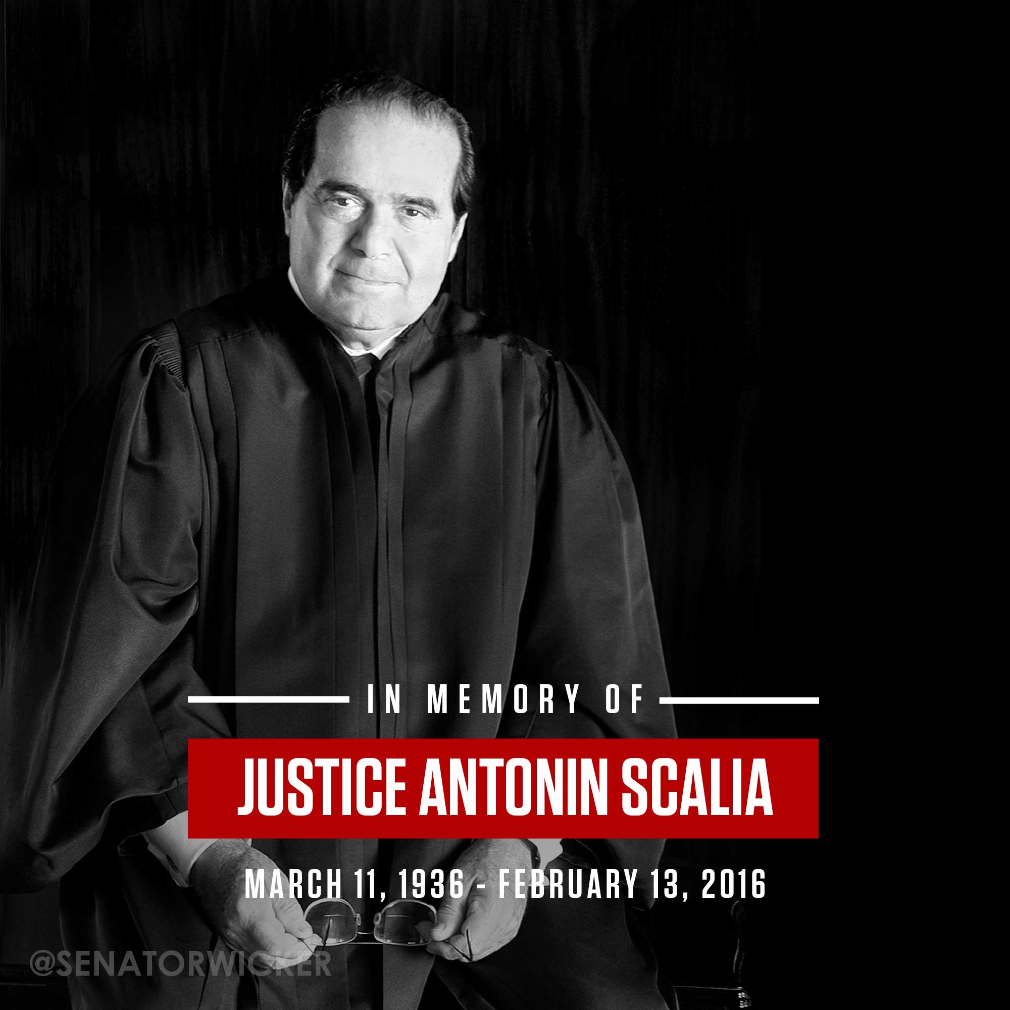 Wicker Statement on Death of Justice Antonin Scalia